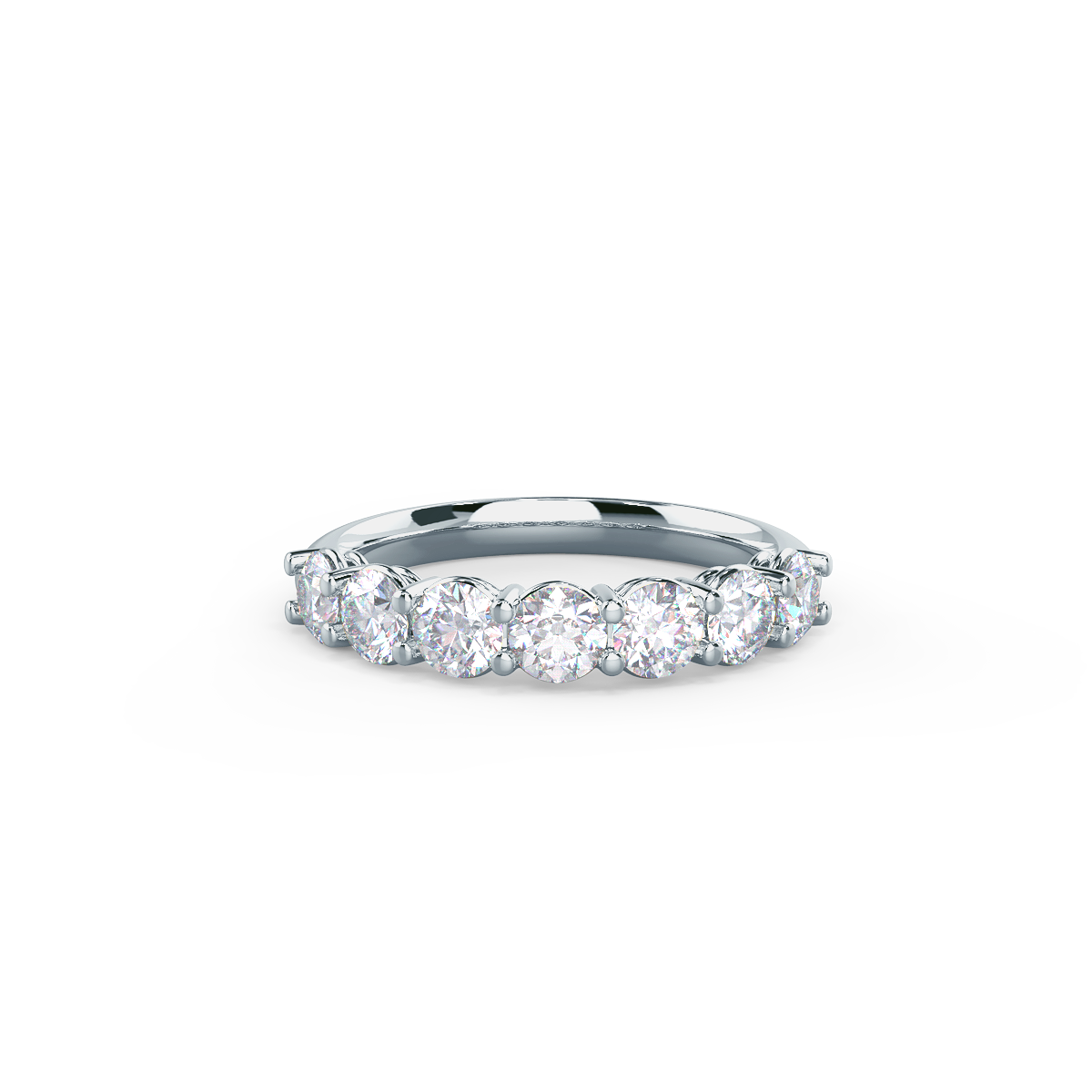 0.35 TCW Round Brilliant Cut 7 Stone Eternity Wedding Band