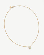 LODE Solitaire Bezel Set Floating Princess Cut Diamond Pendant Necklace