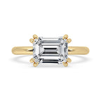 Yellow Gold Emerald Cut Diamond Engagement Ring