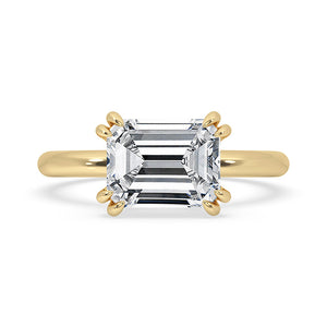Yellow Gold Emerald Cut Diamond Engagement Ring