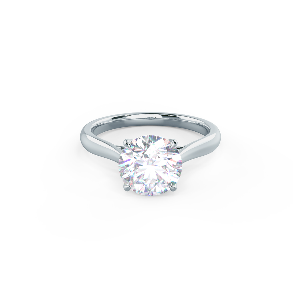 2.0 CT Round Cut Moissanite Solitaire Engagement Ring