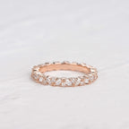 0.4 CT Round And Marquise Moissanite Wedding Band