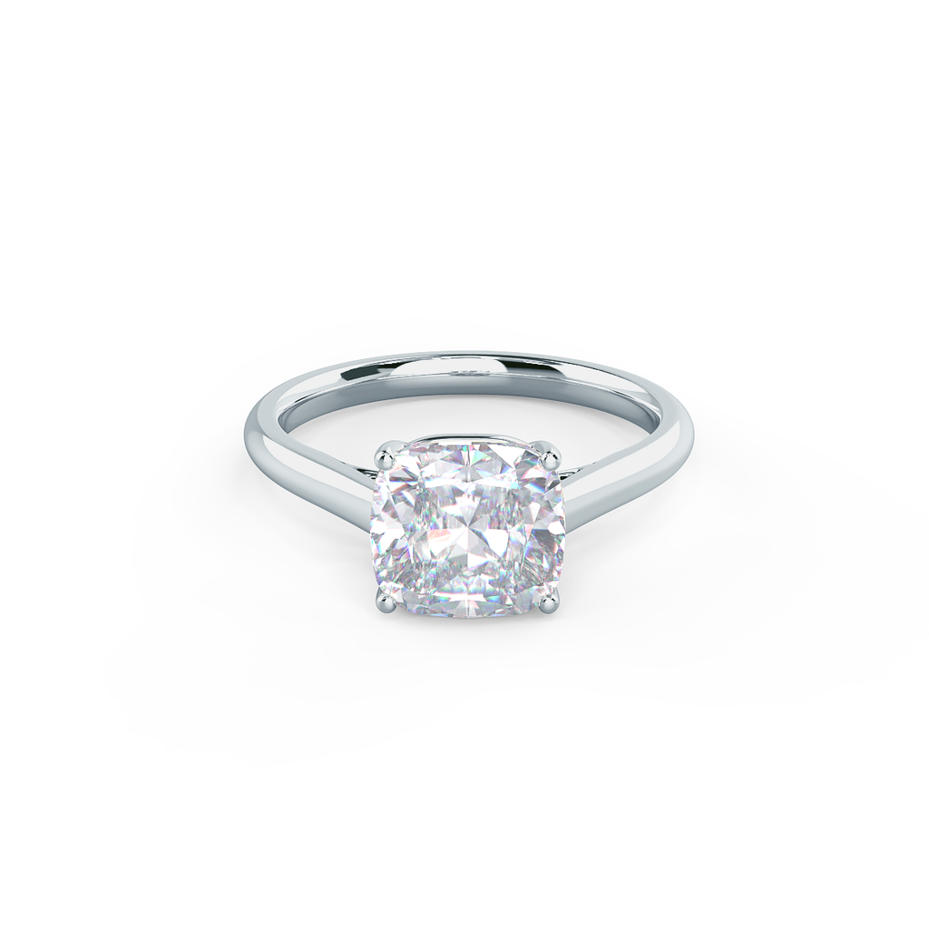 2.25 CT Cushion Moissanite Solitaire Engagement Ring
