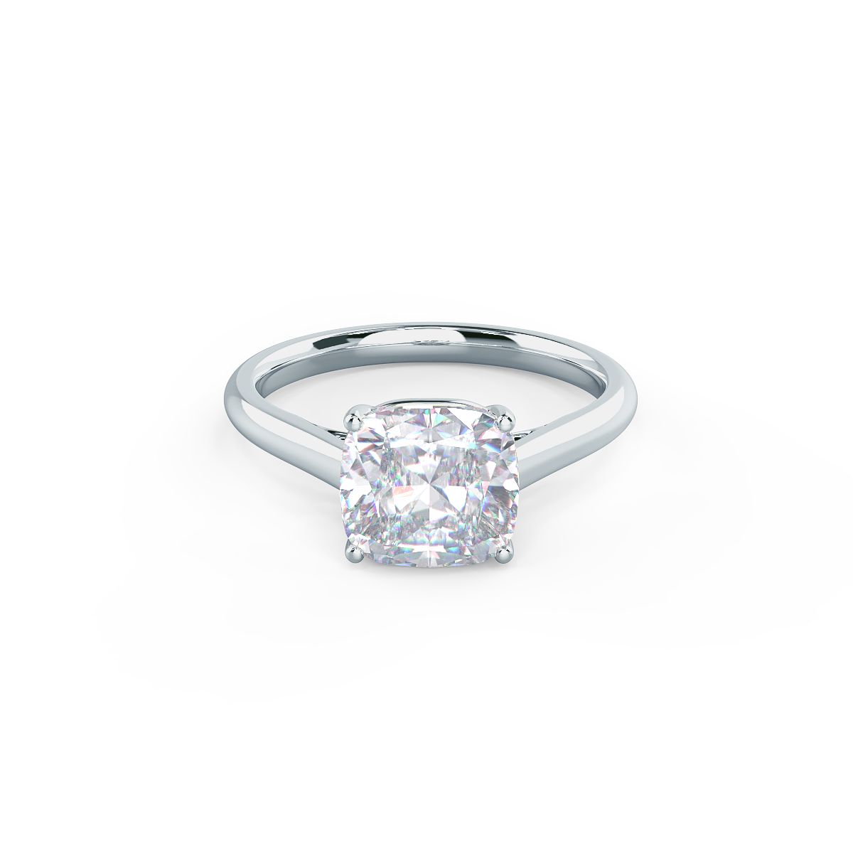 2.25 CT Cushion Moissanite Solitaire Engagement Ring