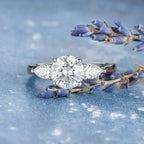 1.50CT Round Brilliant Cut Moissanite 3 Stones Engagement Ring