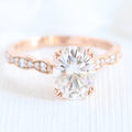 2.0 CT Oval Cut Moissanite Vintage Style Engagement Ring