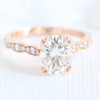 2.0 CT Oval Cut Moissanite Vintage Style Engagement Ring