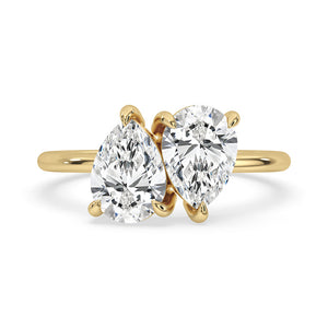 Toi et Moi Ring with Pear Diamond