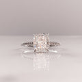 2.0 CT Cushion Moissanite Hidden Halo Pave Setting Engagement Ring