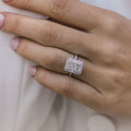 3.50 CT Radiant Moissanite Halo Pave Setting Engagement Ring