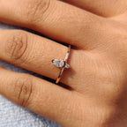 2 Stone Engagement Ring With Pear and Round Diamond