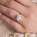 3.50 CT East-West Oval Cut Moissanite Solitaire Engagement Ring