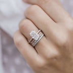 3.55 CT Radiant Moissanite Hidden Halo & Pave Setting Engagement Ring