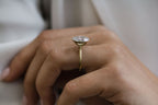 4.0 CT Oval Cut Moissanite Bezel Engagement Ring
