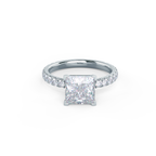 2.0 CT Princess Moissanite Pave Setting Engagement Ring