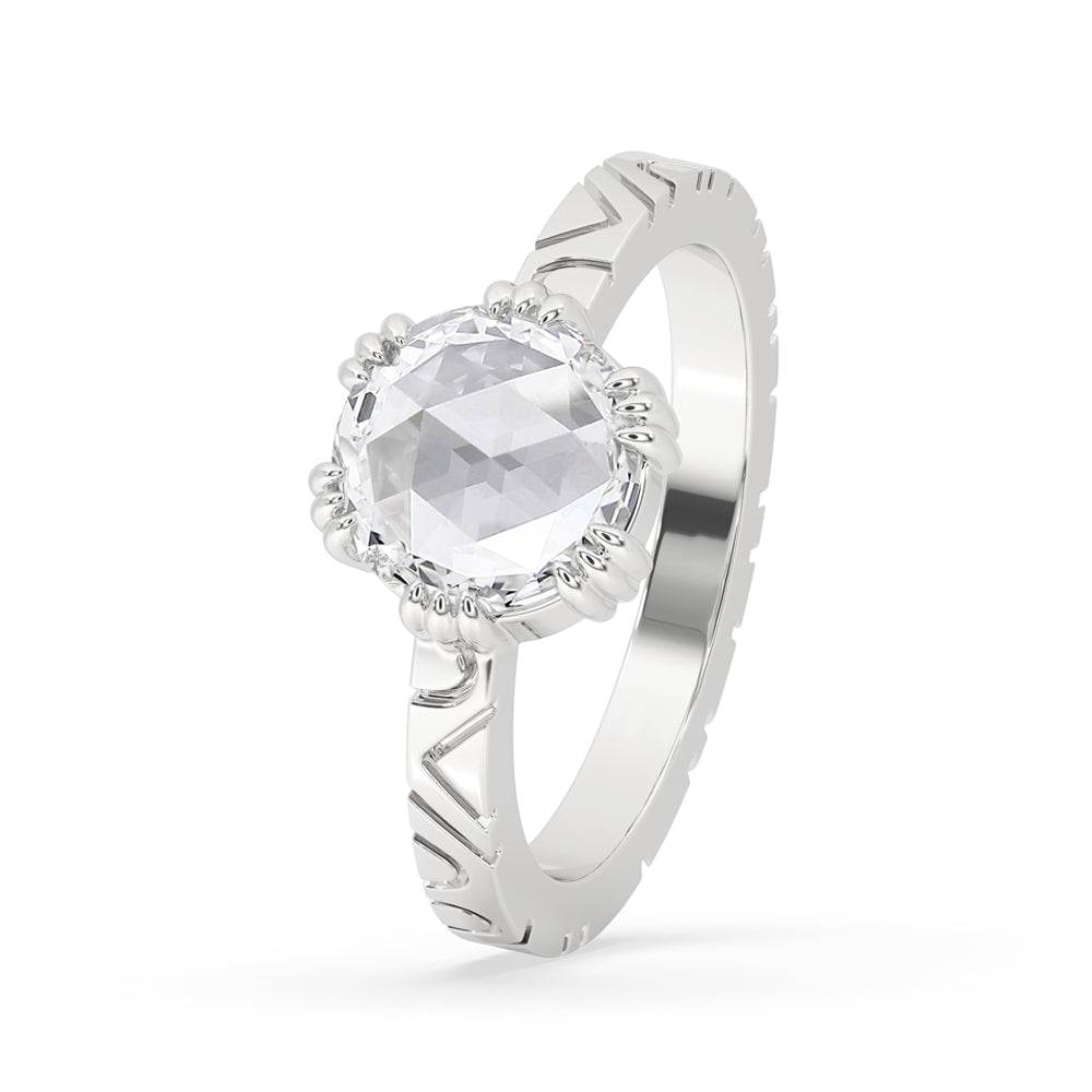 Rose Cut Diamond Ring for a Classic White Gold Look