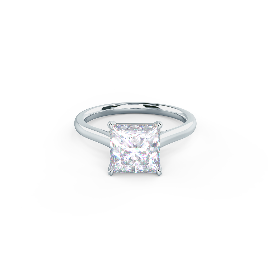 1.0 CT Princess Cut Moissanite Solitaire Style Engagement Ring