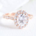 1.50 CT Oval Cut Vintage pave Style Moissanite Engagement Ring