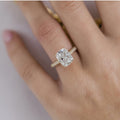 1.20 - 3.20 CT Elongated Cushion Moissanite Hidden Halo & Pave Engagement Ring