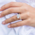 4.0 CT East-West Oval Moissanite Solitaire Engagement Ring