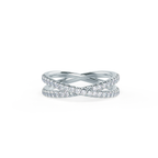 0.50 TCW Round Brilliant Cut Criss Cross Style Moissanite Wedding Band