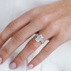 4.0 CT Emerald Moissanite Hidden Halo & Pave Setting Engagement Ring
