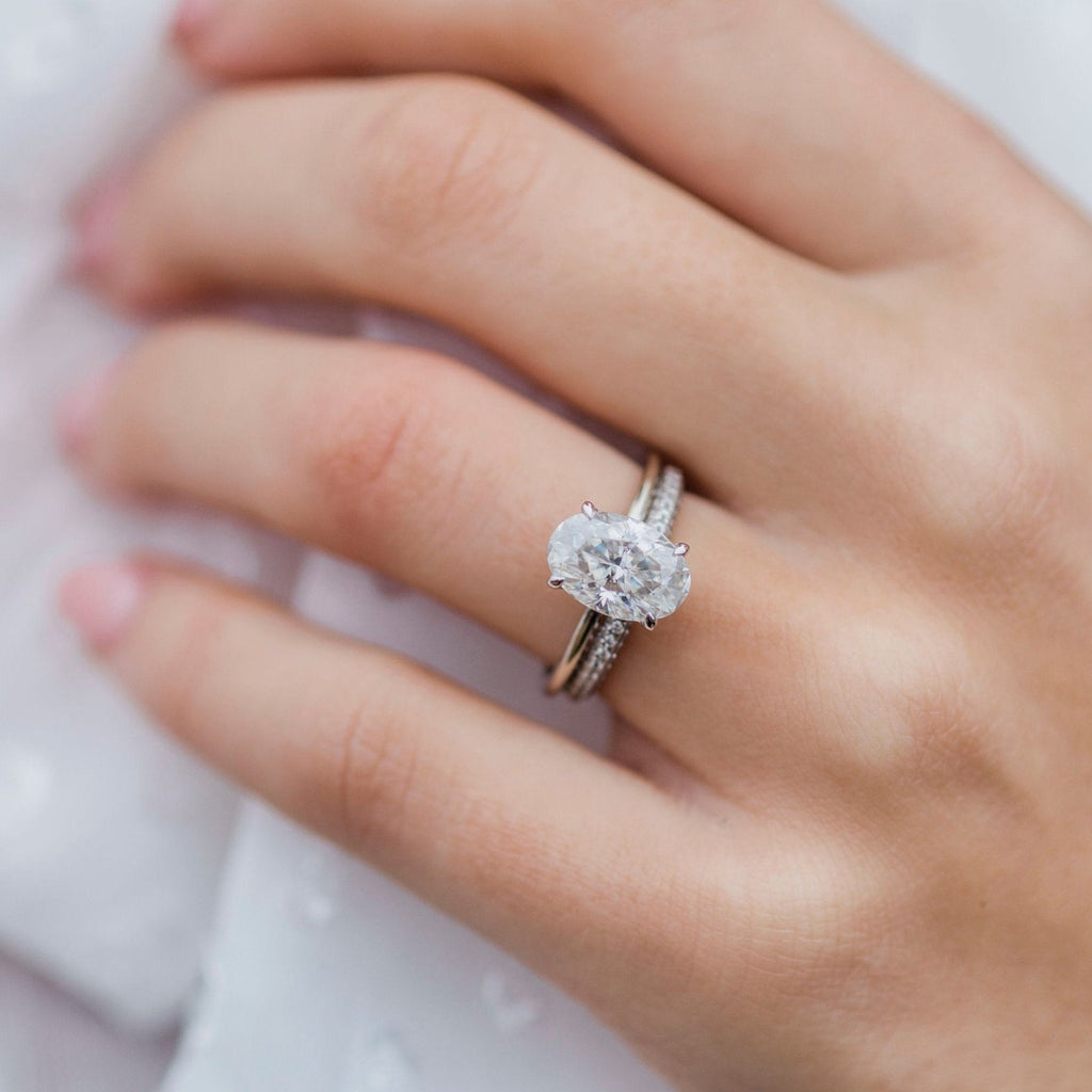 2.70 CT Oval Moissanite Solitaire Engagement Ring