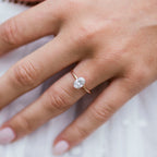 1.33 CT Oval Cut Hidden Halo Moissanite Engagement Ring