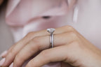 2.10 CT Oval Cut Moissanite Hidden Halo Engagement Ring