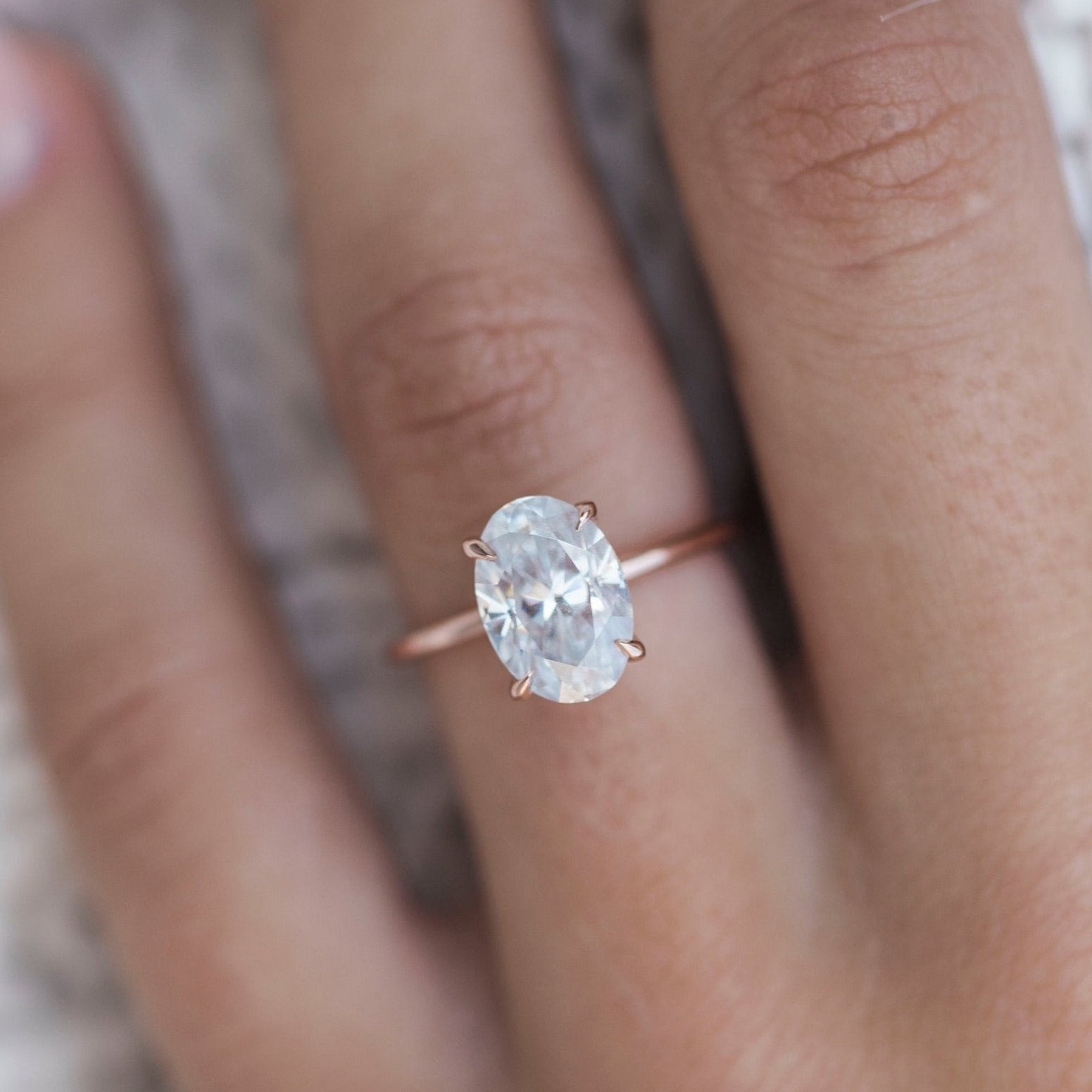 2.70 CT Oval Moissanite Solitaire Engagement Ring