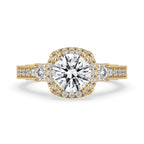 Art Deco Round Halo Engagement Ring