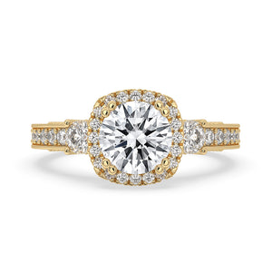 Art Deco Round Halo Engagement Ring