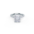 2.0 CT Radiant Moissanite Solitaire Pave Setting Engagement Ring