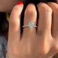 1.0 CT Round Cut Hidden Halo Moissanite Engagement Ring