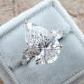 4.0 CT Pear Cut Moissanite Three Stones Engagement Ring