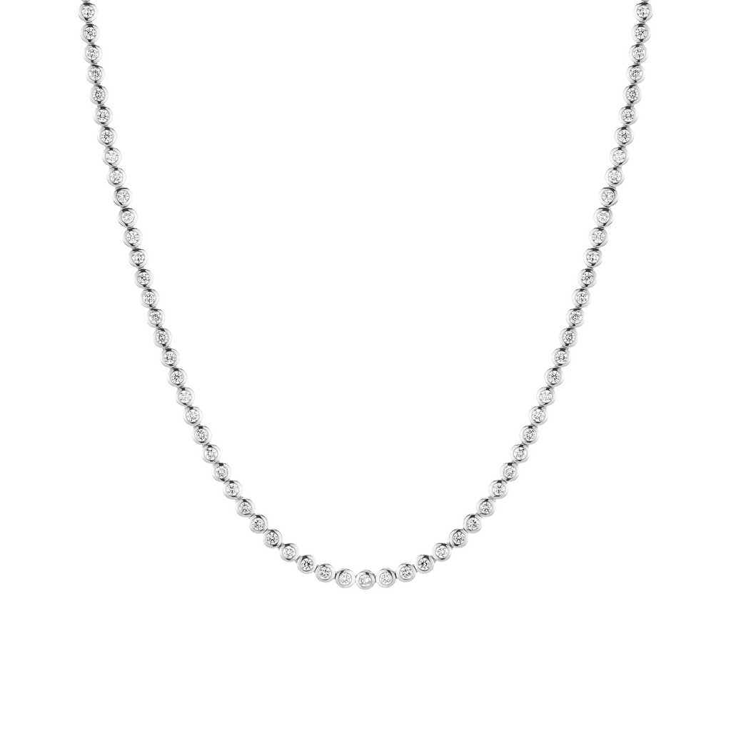 Round Cut Moissanite Diamond Tennis Necklace