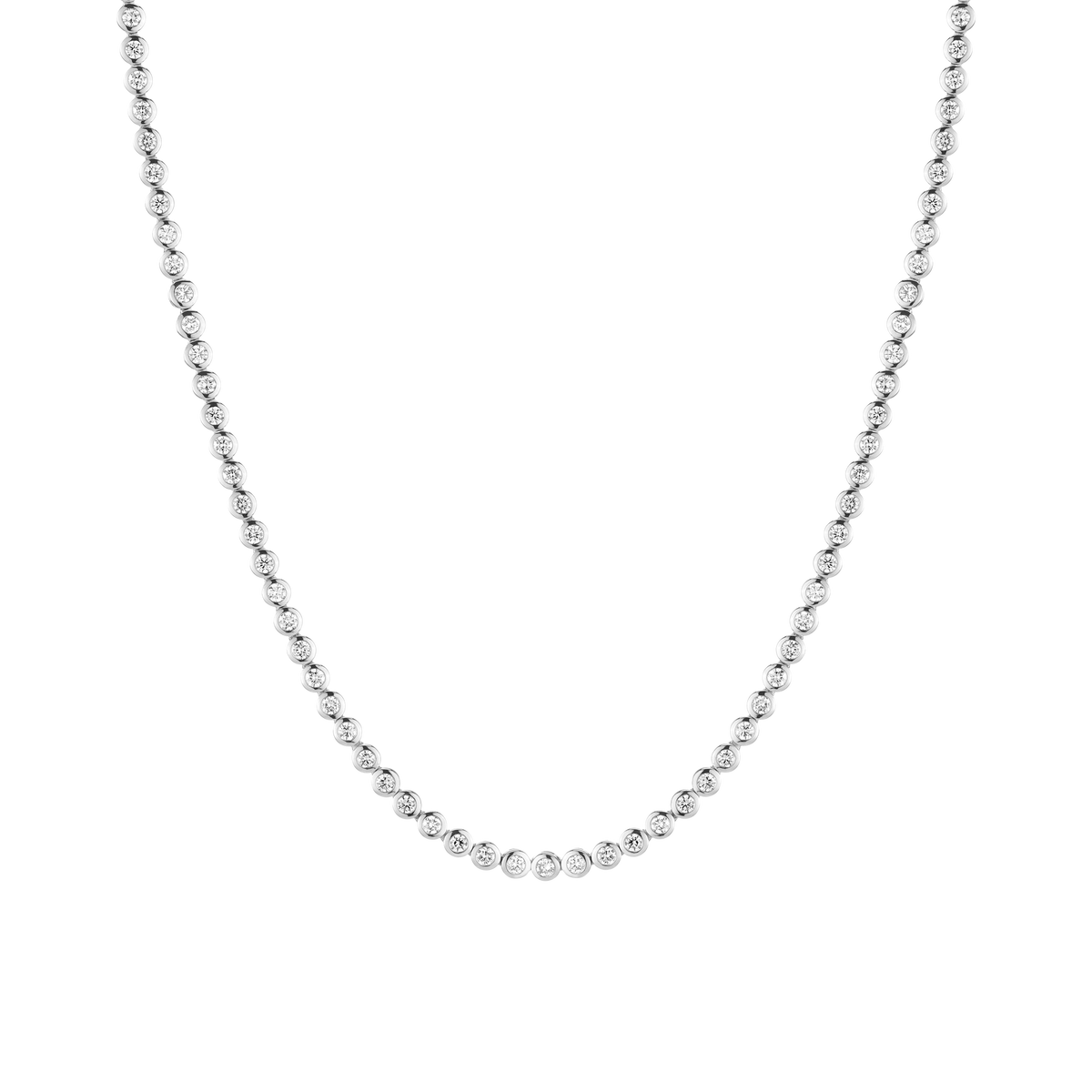 Round Cut Moissanite Diamond Tennis Necklace