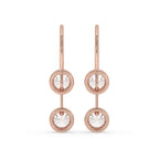 Round Diamond Earrings Featuring Rose Gold