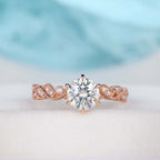 1.0CT Round Cut vintage Style Moissanite Engagement Ring