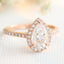 1.50 CT Pear Cut Moissanite Halo Engagement Ring