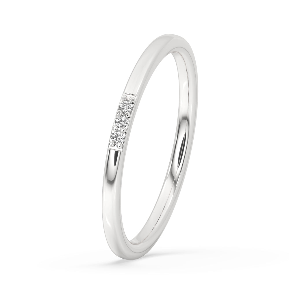3 Stone Wedding Band - Minimalist Style