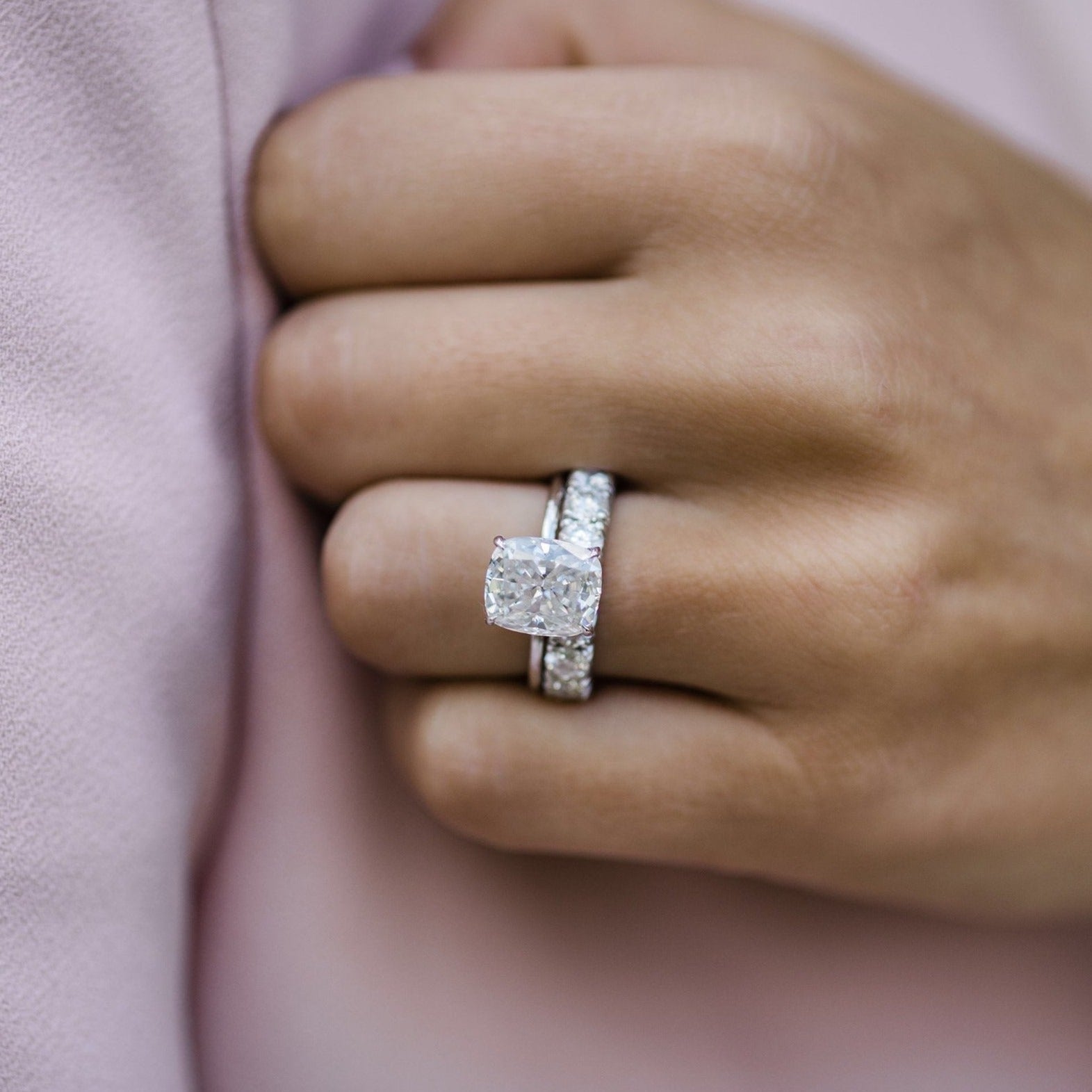 3.62 CT Cushion Cut Moissanite Solitaire Engagement Ring