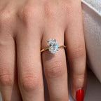 1.33 CT Oval Cut Solitaire Moissanite Engagement Ring