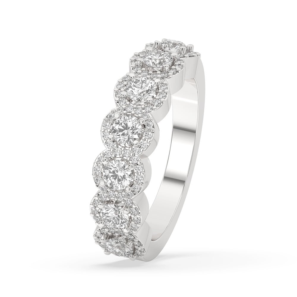 Half Eternity Round Cut Wedding Band Imagen secundaria del producto