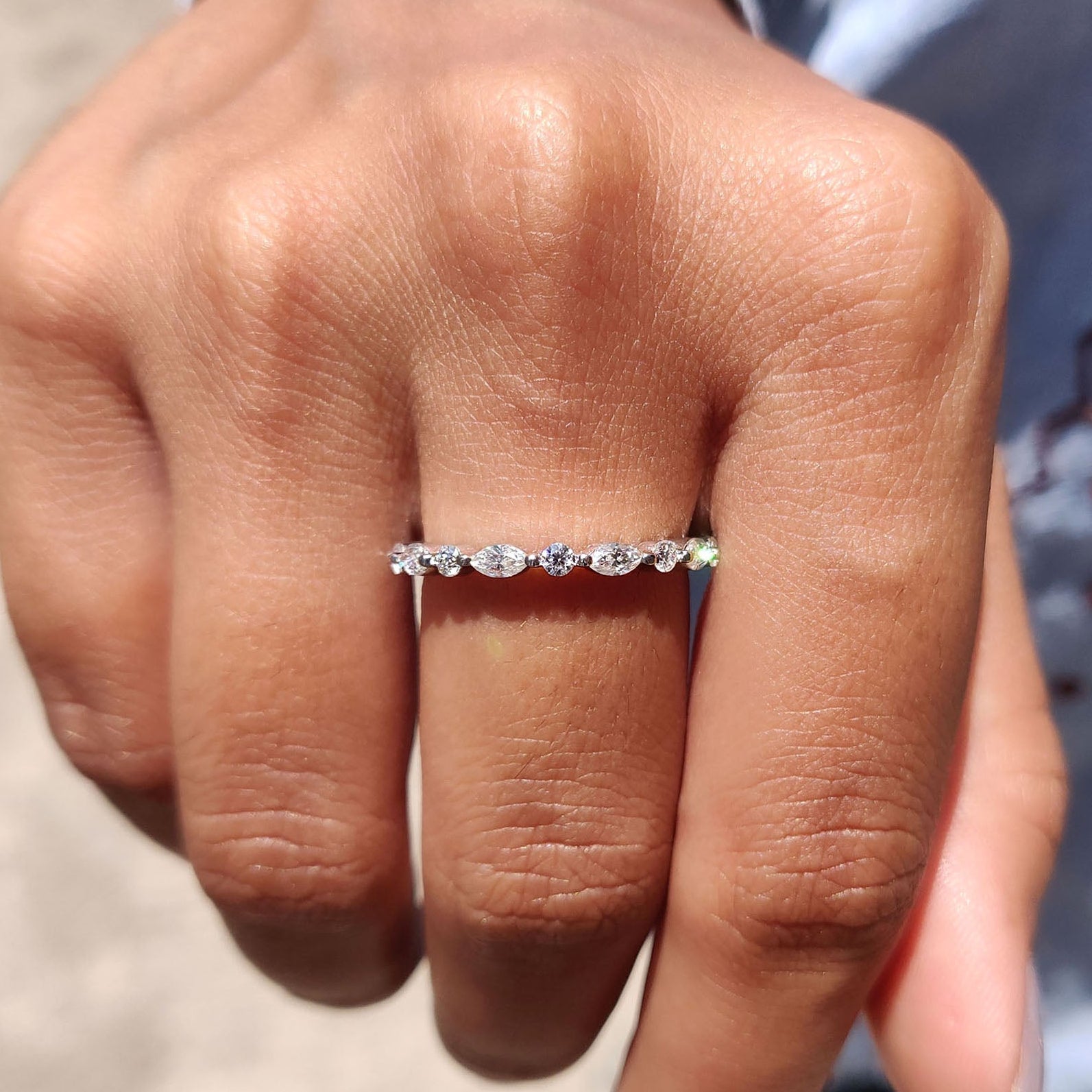 Marquise Wedding Band – Full Eternity Design