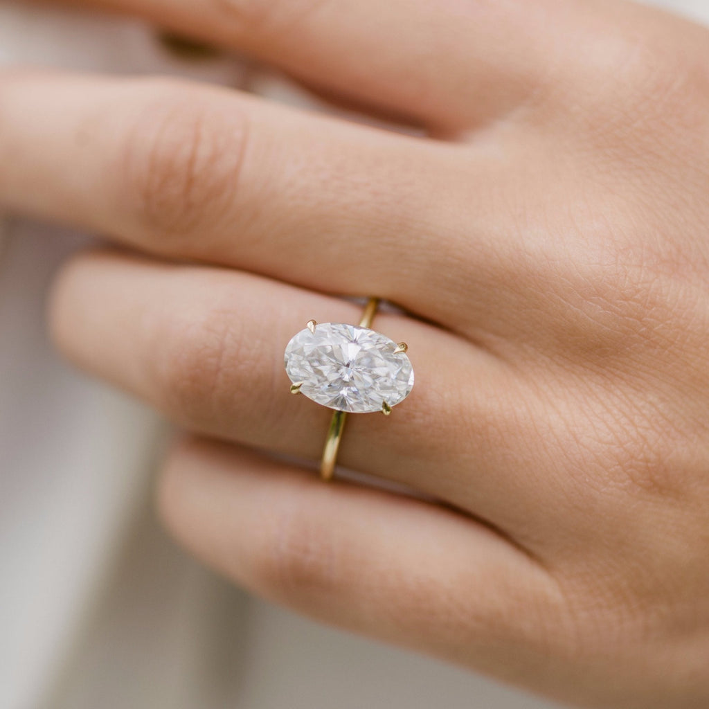6.70 CT Oval Moissanite Solitaire Engagement Ring