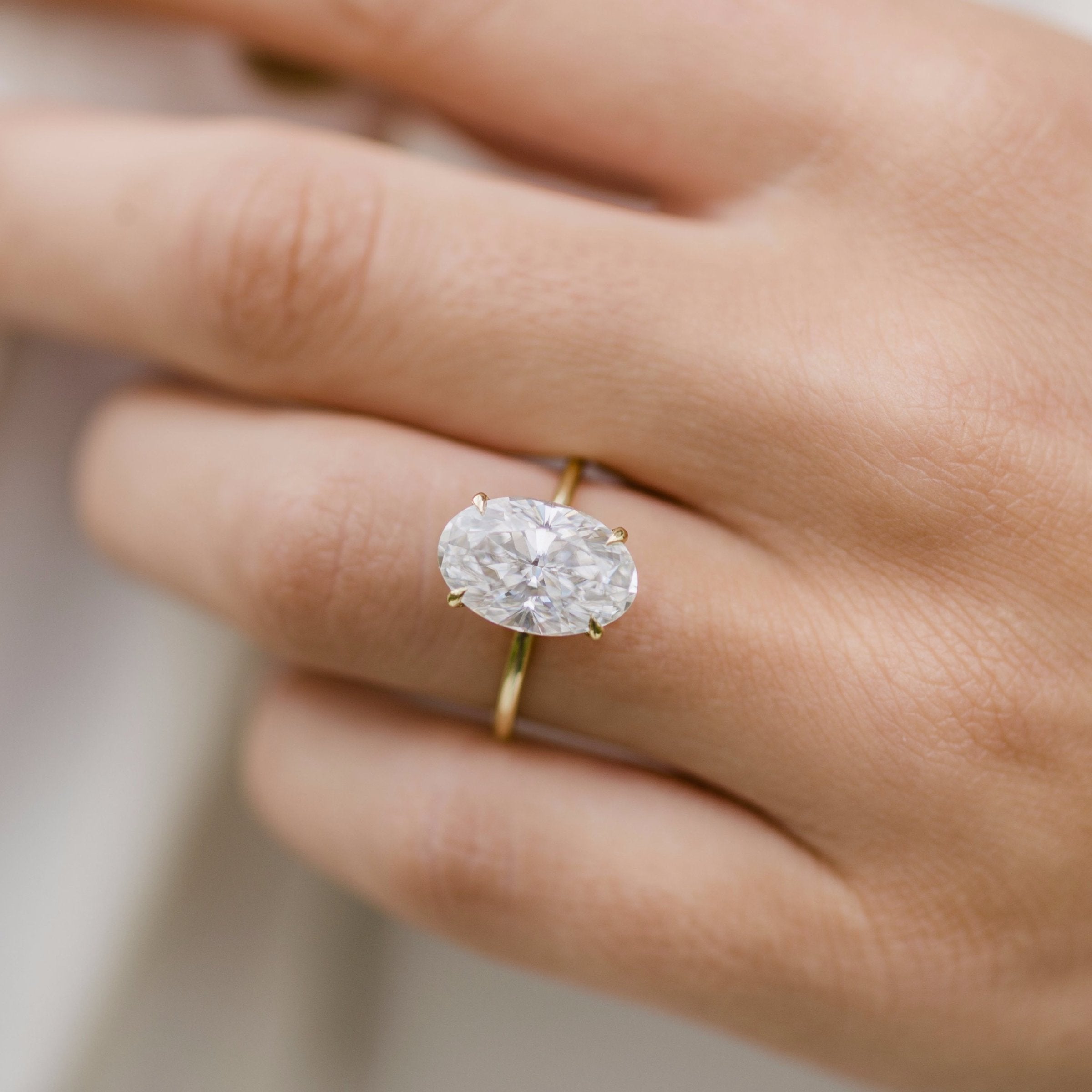 6.70 CT Oval Moissanite Solitaire Engagement Ring