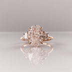 2.0 CT Oval Moissanite Three Stones Engagement Ring