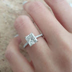 1.50 CT Radiant Moissanite Hidden Halo Pave Setting Engagement Ring