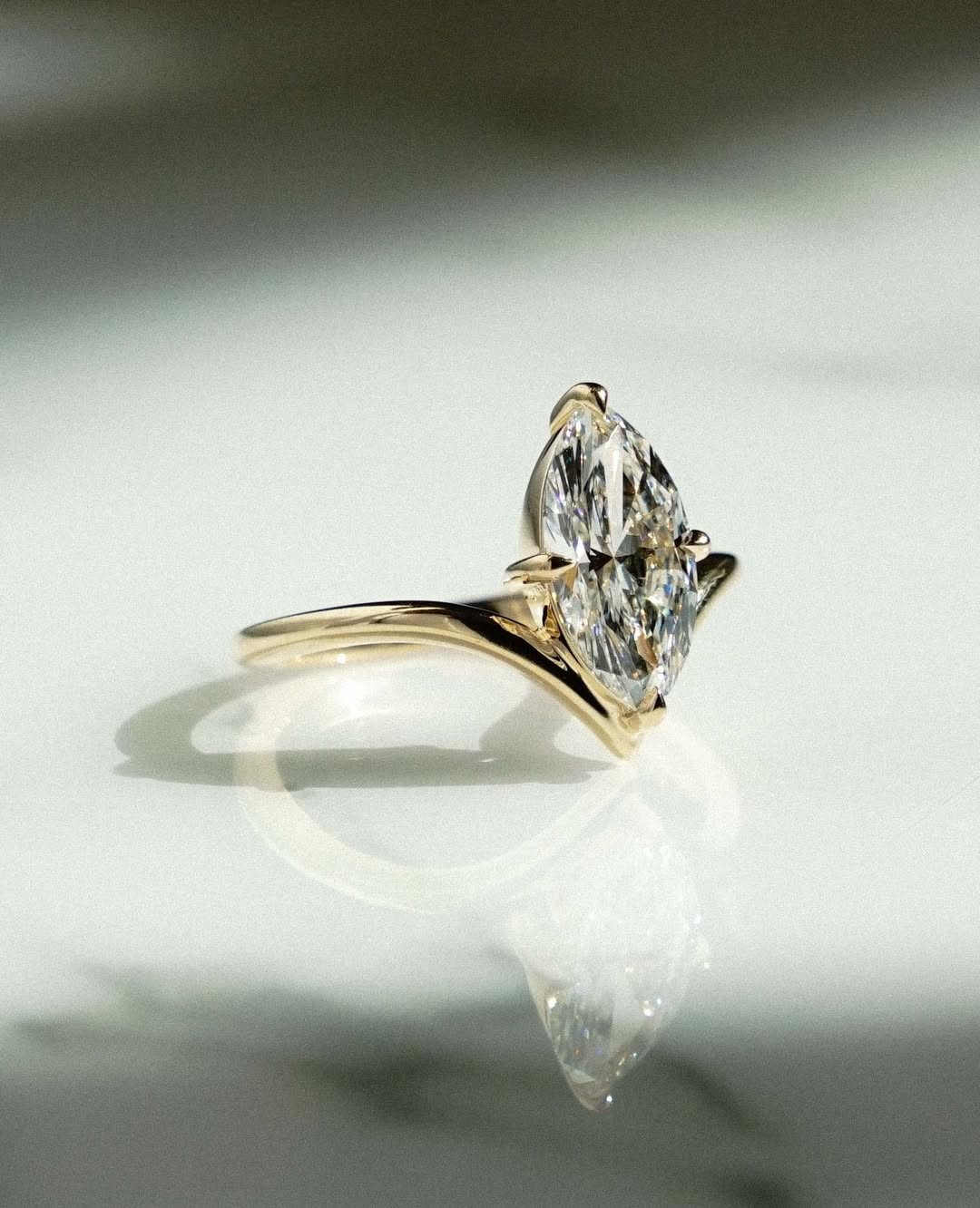 1.08-3.0 CT Marquise ⁠Cut Lab Grown Diamond Unique Engagement Ring